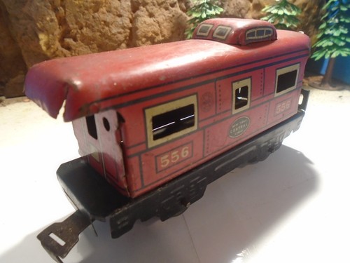 MARX 027 SCALE LITHOGRAPH TRINPLATE NEW YORK CENTRAL CABOOSE No 556 5-237-7 - Picture 8 of 11