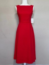 A New Day Red Midi Dress XS Sleeveless Fit & Flare A-Line Stretch NWT Target