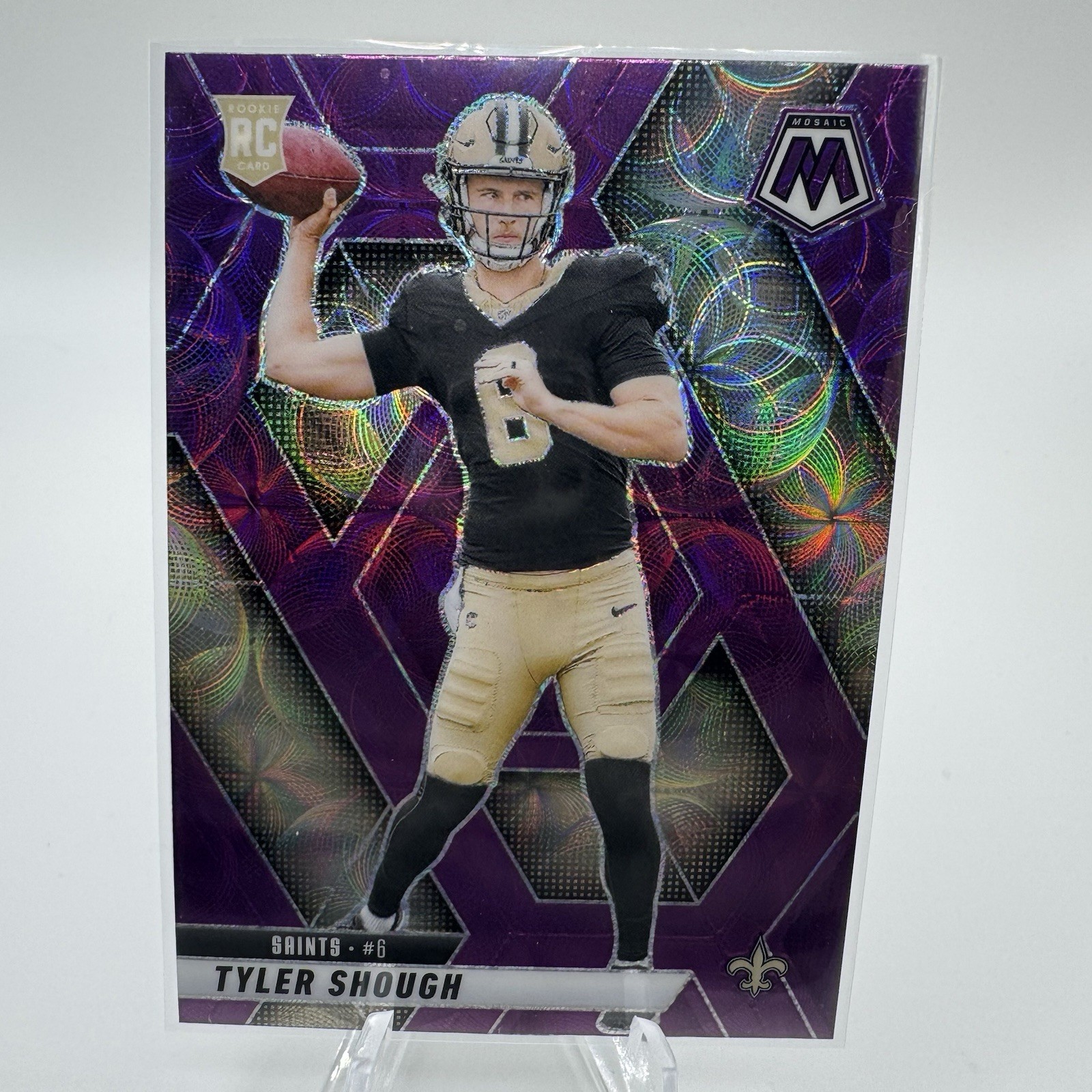 2025 Panini Mosaic Football TYLER SHOUGH Purple Scope Prizm Rookie #312 RC