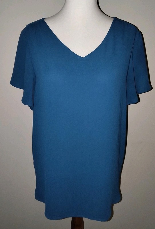 Ann Taylor Loft Teal Blouse Sz M
