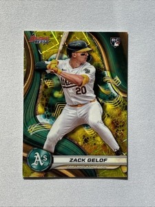2024 Bowman’s Best Zack Gelof RC Yellow Lazer Refractor 15/75 A’s #46