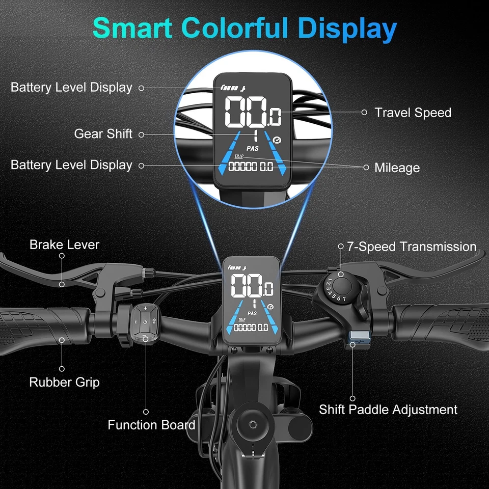 Adults Electric Mountain Bike Peak 1500W 48V 26" Electric Bikes for Teens e bike - Image 4 of 4