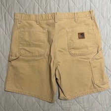 Carhartt B24 VTG Mens 40 Carpenter Khaki Canvas 8" Above Knee Work Shorts