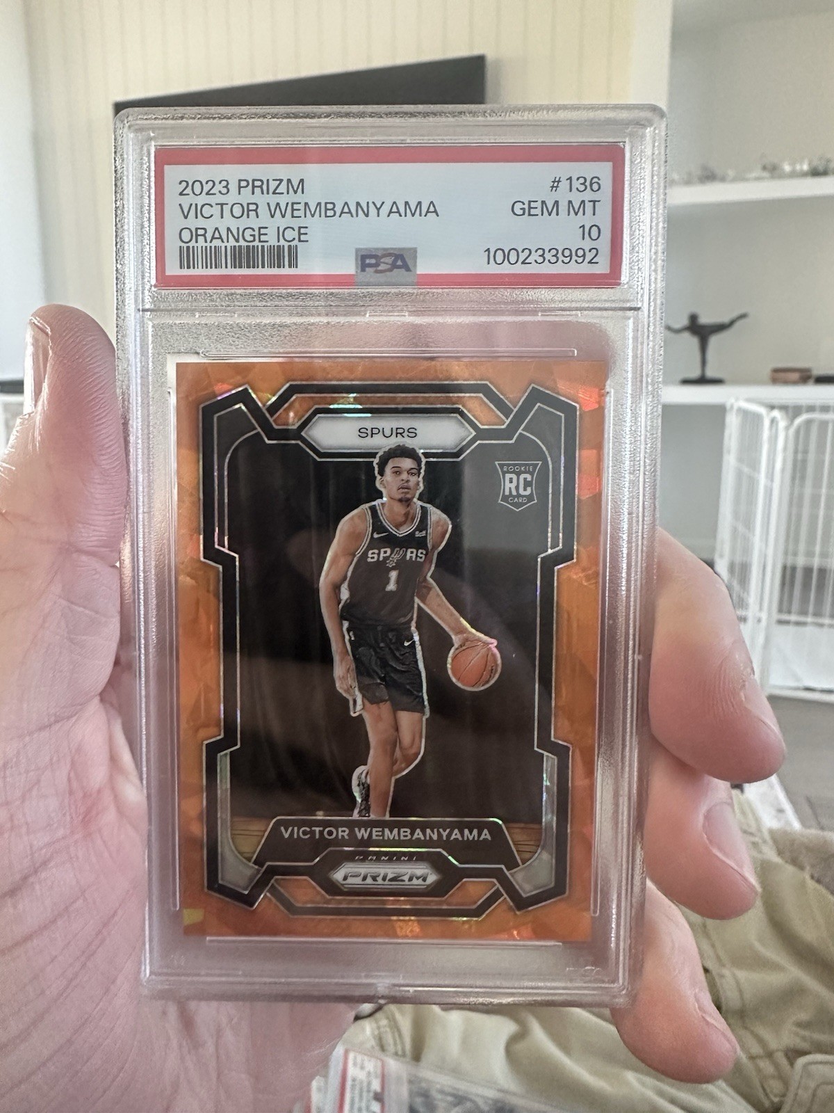 2023 Prizm Basketball Orange Ice Prizm #136 Victor Wembanyama (RC) PSA 10 GEM MT