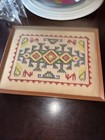 Sampler/ Needlework Hand Cross-Stitched Slavic/Aztec/ Native American Design vtg — photo 2