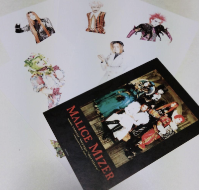 MALICE MIZER Postcard & Mini Poster Set Gackt Mana Kozi Kami Yu-ki