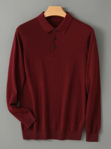 Men Merino Wool Sweater Collar Autumn Winter New Cashmere Pullover Knitwear - Picture 26 of 26