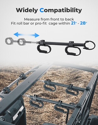 UTV Overhead Roof Tool/Bow Rack - Fits Polaris RZR, Can-Am, Honda, Kawasaki (21-28" Roll Bar Diameter) 6 thumbnail image