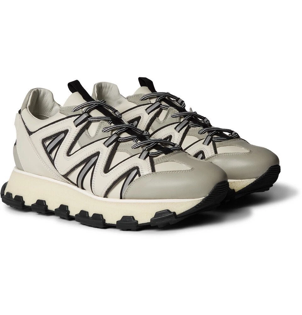 Lanvin — $1,119 LANVIN Runway Lightning Panelled-Leather Trainers Sneakers