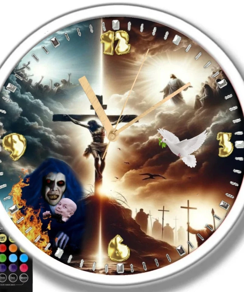 Jesus Christ Clock With Led Lights - Image 3 of 4