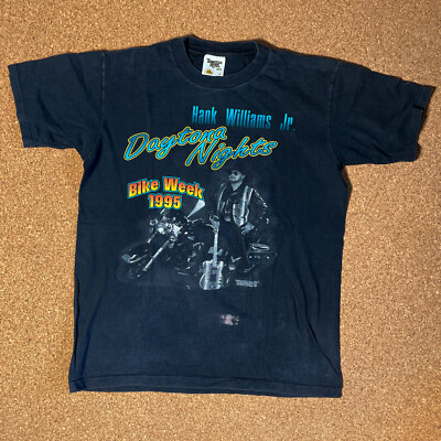 Hank Williams Jr Daytona Nights Bike Week 1995 Single Stitch T-Shirt Mens Medium