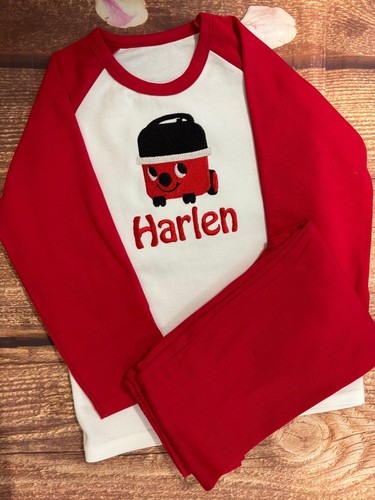 Henry or Hetty hoover vacuum pyjamas, pj's, embroidered & personalised with name - Picture 12 of 14