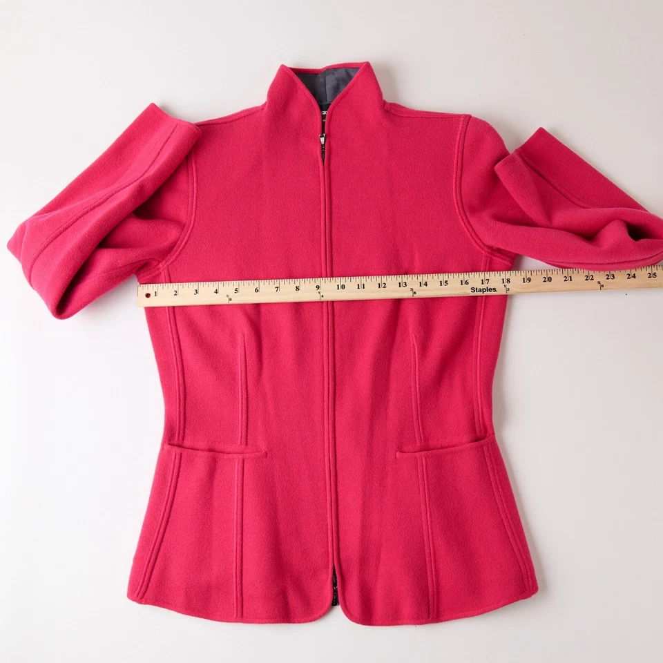 Giorgio Armani Womens 8 IT 46 Pink Mock Neck Jacket Full Zip Dopamine Barbiecore - Image 4 of 4
