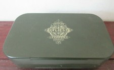 C.F. ORVIS WHEATLY SUPERFINE FLIES BOX-- EMPTY VTG GREEN METAL FLY FISHING