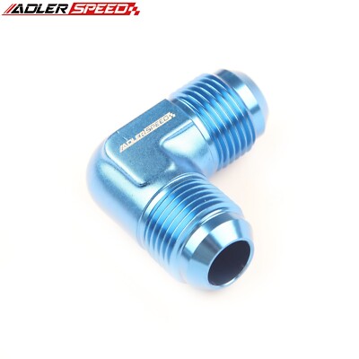 ADLERSPEED AN-10 to 10AN Male 90 Degree Aluminum Fuel Hose Fitting Adapter Blue