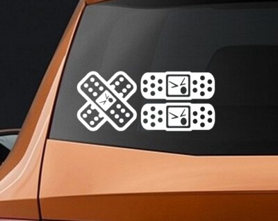 BERRYZILLA  Sad Face Decal Funny JDM Fix Car Skateboard Vinyl Sticker SET of 3