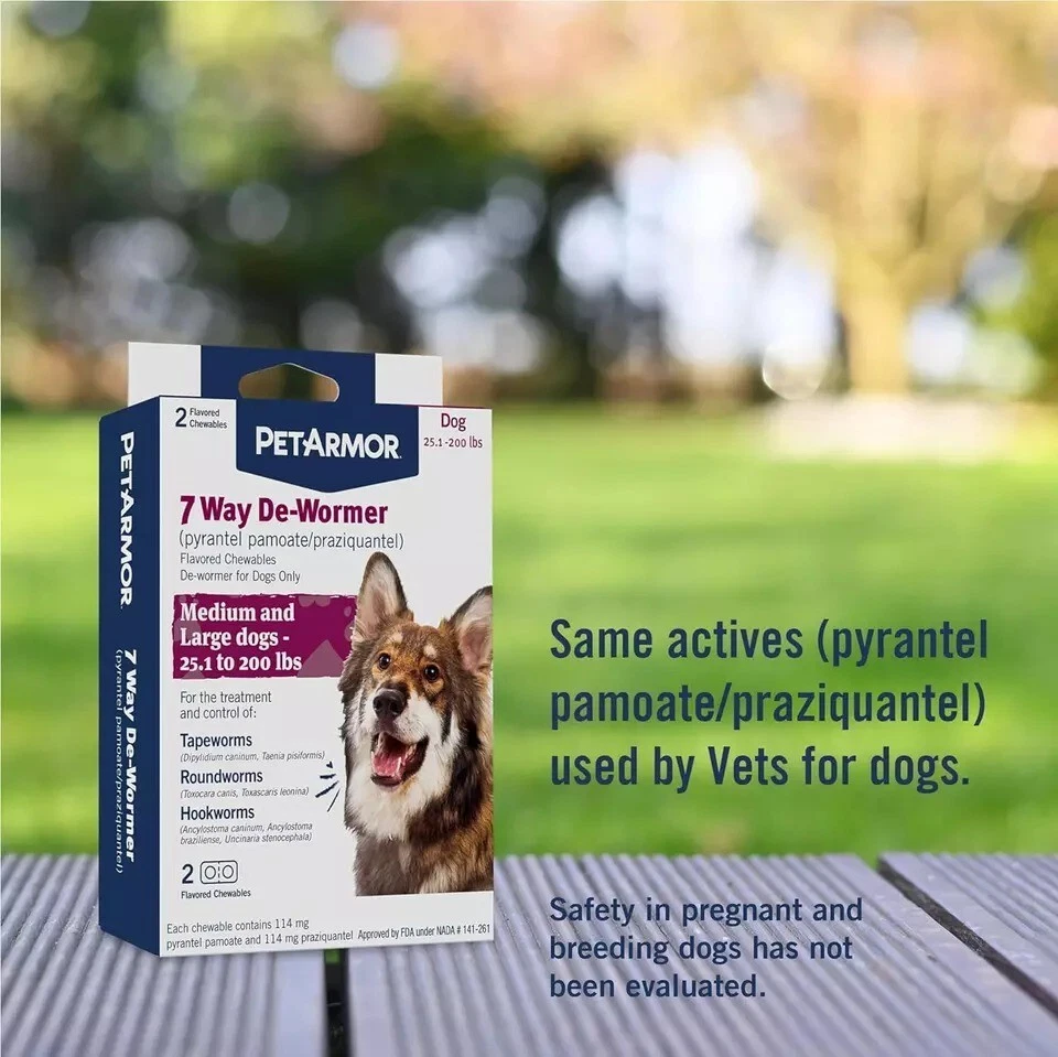 7 Way De-Wormer for Dogs, Oral Treatment for Tapeworm, Roundworm & Hookworm in L - Image 4 of 4