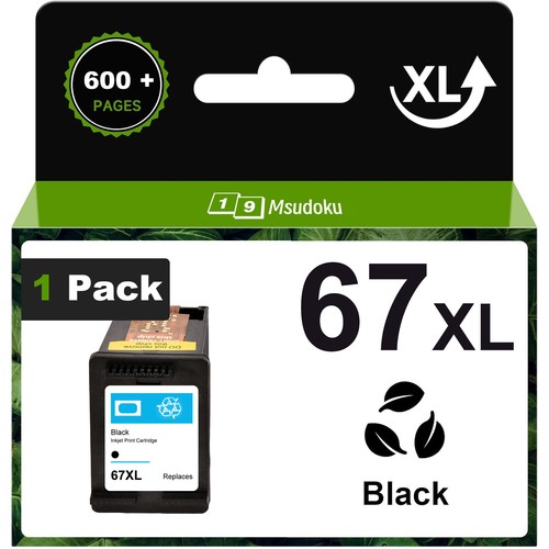 Cartuccia Inchiostro Nero Compatibile HP 67 - Per Stampanti DeskJet 4155e, 2755e, 2700 - Foto 2