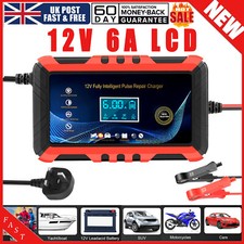 Car Battery Charger 12V 6A Fast Charger Automatic Smart Pulse Repair AGM GEL EFB