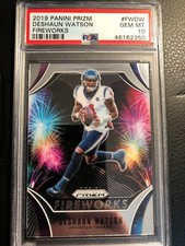 2019 PANINI PRIZM FOOTBALL #FW-DW DESHAUN WATSON FIREWORKS PSA 10