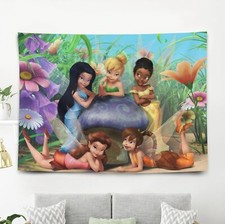Tinker Bell Tapestry Wall Decor for Bedroom Kids Wall Hanging Home Decorations