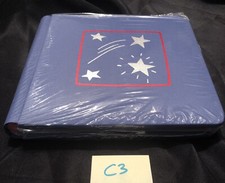 Creative Memories Blue Pizzazz 7x7 Scrapbook Album silver stars 12 sheets pages 
