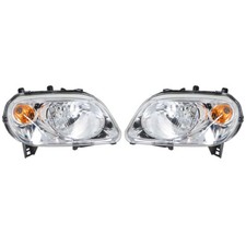 Pair Headlights For 2006-2011 Chevy Hhr Leftright Chrome Headlamps Replacement