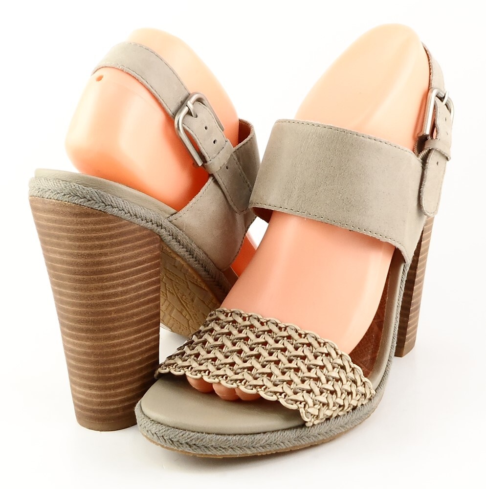 $99 LUCKY BRAND PUTNAM Chinchilla Nubuck Designer Platform Heel Sandals 10