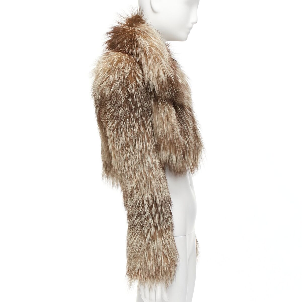 FENDI brown fur long sleeve crop jacket with detachable FENDI brown fur long sleeve crop jacket with detachable