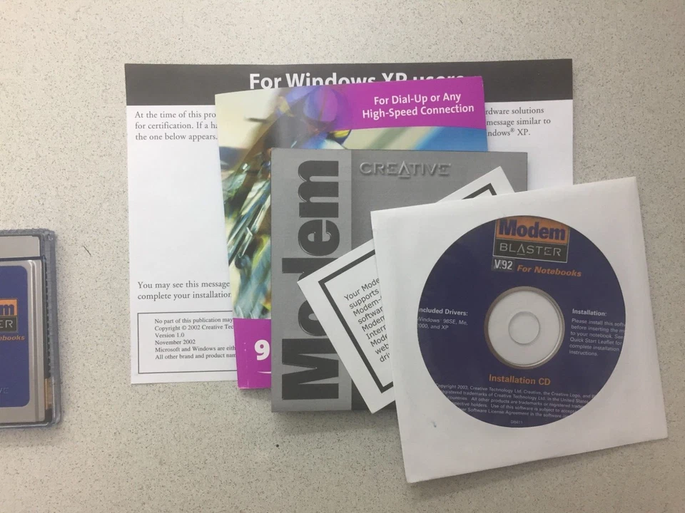 Creative Modem Blaster V.92 PCMCIA 56k Modem PC Card DI5611 - Image 3 of 4