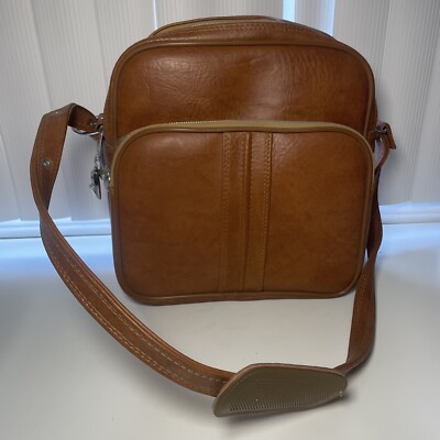 Bantam Travelware Brown Overnight Suitcase With Key Leather Bag