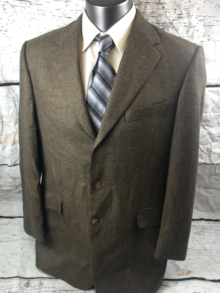 Abrigo deportivo Hart Schaffer Marx talla 42.R Blazer cabeza de clavo para hombre 3BTN lana marrón Foto 4 de 4