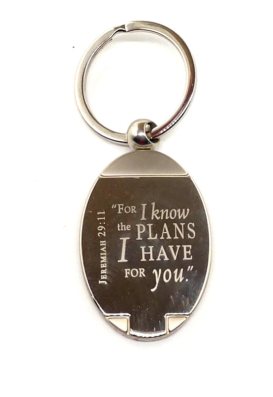 Vintage NOS "For I Know The Plans,,,," Jeremiah 29:11 Bible Jesus Keychain #3