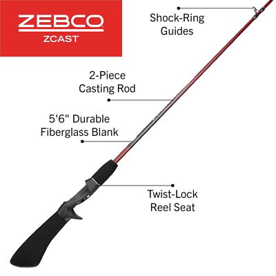 Zebco Z-CAST Casting or Spincast Rod 6'6