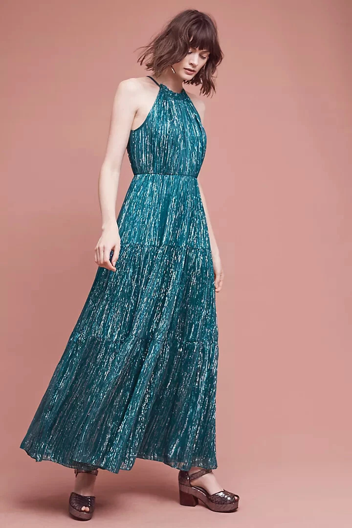 chinese dress ladies Orlina Halter Neck Maxi Dress