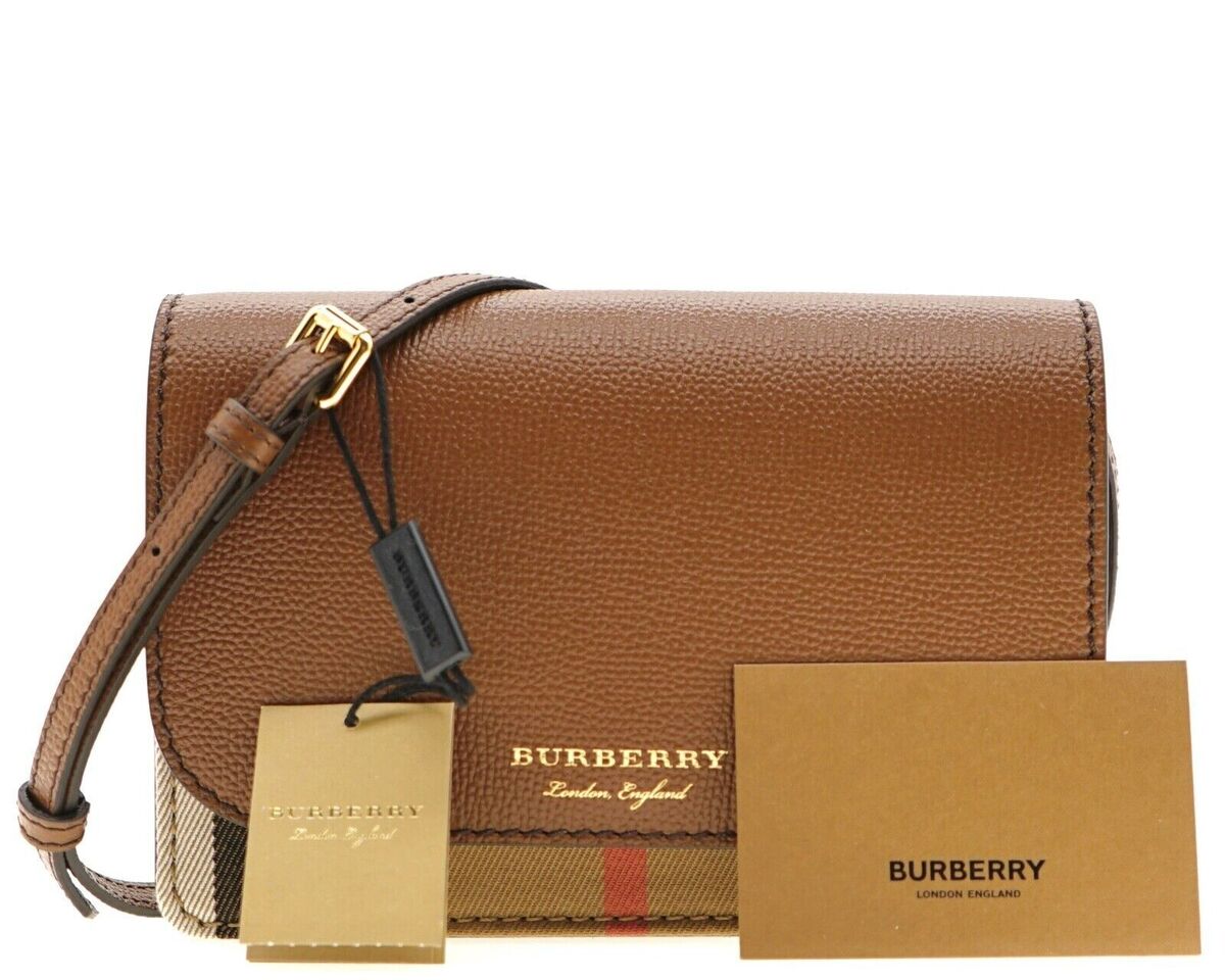 Burberry Crossbody Hampshire House Check Derby Tan 80628091 Burberry Crossbody Hampshire House Check Derby Tan 80628091