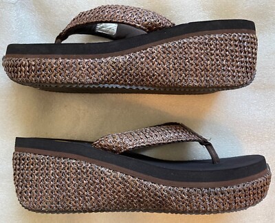 Volatile Raffia VOLATILE, WOMEN'S 10 WEDGE TEXTILE ZADIE RAFFIA SANDALS, BROWN, NWOT | eBay