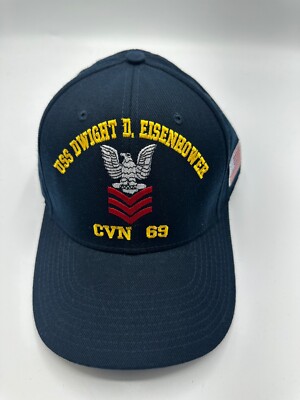 The Corps USS Dwight D. Eisenhower CVN 69 Logo Blue Baseball Cap Hat One Size