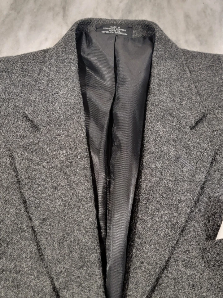 Blazer Barrington 42L Para Hombre Vintage Gris Difuso 3 Botones 100% Lana Abrigo Deportivo Foto 3 de 4