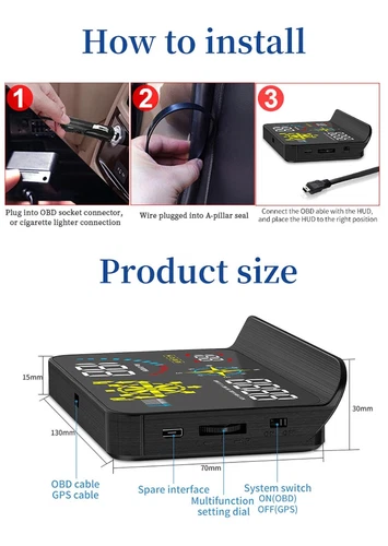 Head Up Display Projector Car Sync Speedometer Universal HUD GPS Navigation OBD - Picture 11 of 12