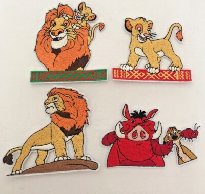 Bestickte Aufbügeln Patches Applikationen Löwenkönig Mufasa Simba Pumbaa Timmon