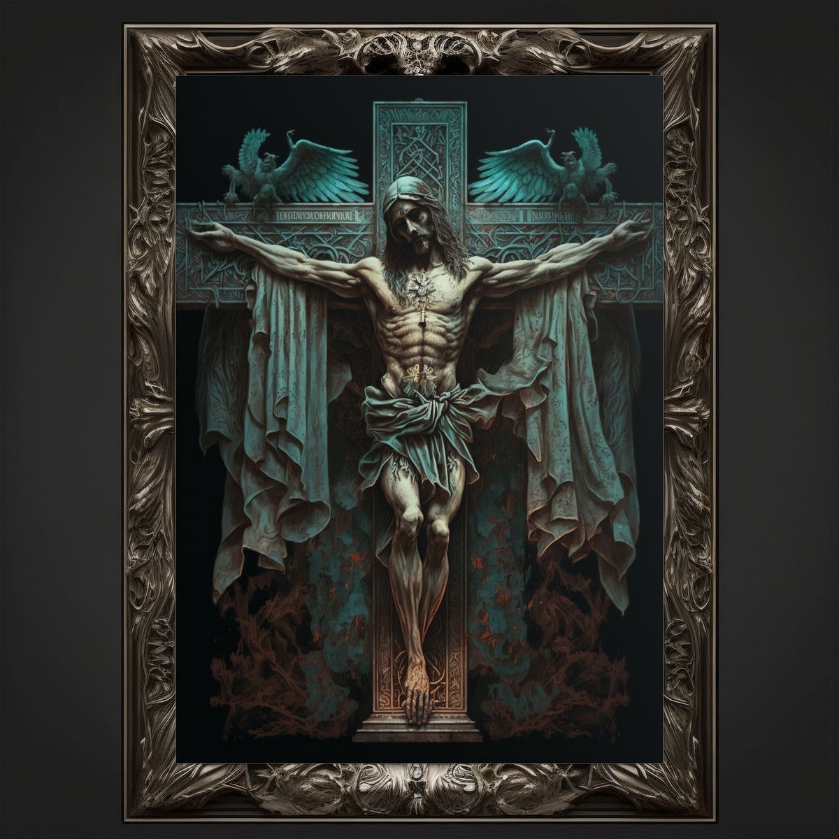 Crucifixion 10 Art Print Gothic Occult Painting Lord Jesus Christ