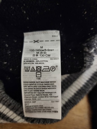 Gap STAR WARS Sweater Darth Vader Intarsia Kids M 8-9 Cotton Wool Star Night - Picture 3 of 6