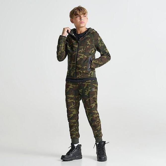 Nike Tech Fleece Sz Small (Boys') Camo Full-Zip Tracksuit FN9120 - Main Image