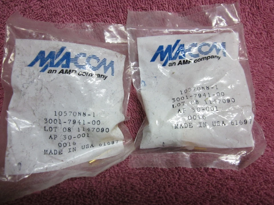 Lot 10pcs MaCOM  N-Connector for mini-coax -NEW- 2pcs TE / AMP 1057088-1 - Image 3 of 4