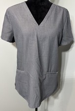 Figs Scrub Top Womens Large Gray Technical Collection Medical Wear Pockets