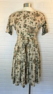VTG  Belted Sheath Dress Work Career Cocktail 34'' BUST