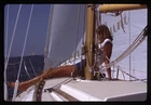 Pretty Woman Legs Boat 35mm Slide 1970s