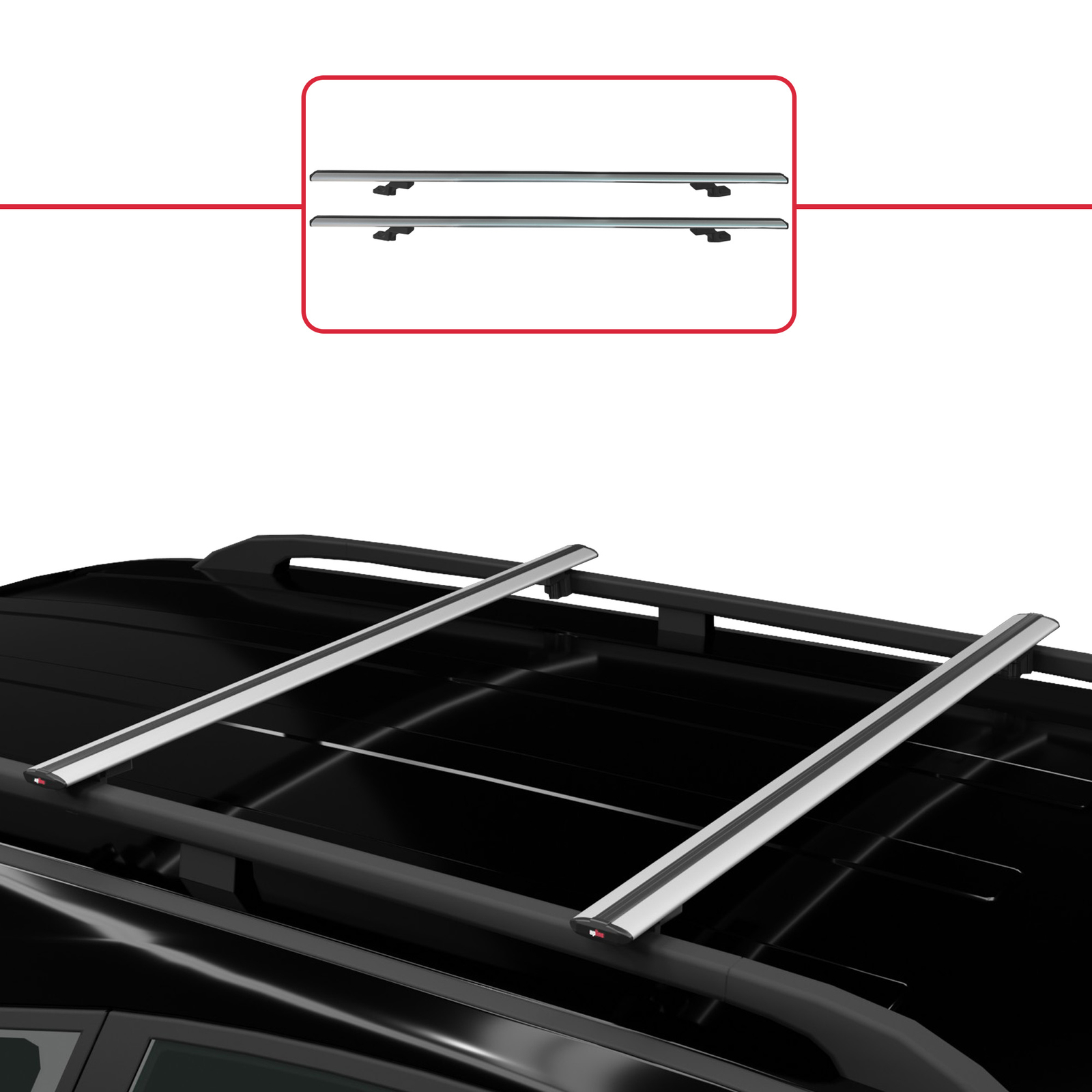 Barres de toit Berlingo 2019 de modèle Basic pour railing en alu gris