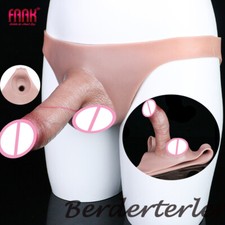 FAAK Silicone Briefs with Penis Sleeve Wearable Hollow For Men Enlargement Male